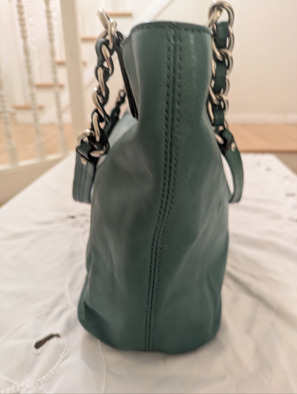 Coach - Madison Chain Tote C1294-20466 - Kelly Green Leather - Mint Condition - Picture 6 of 12